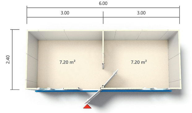 Půdorys kontejneru KB2