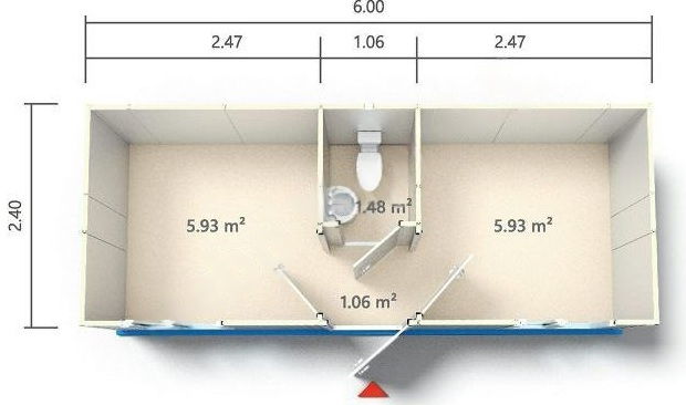 Půdorys kontejneru KD1