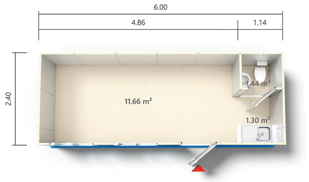 Půdorys kontejneru KE4