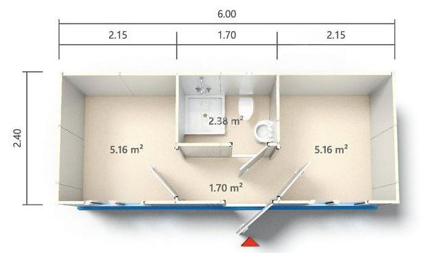 Půdorys kontejneru KF1
